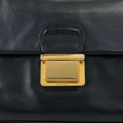 miumiu Turn Lock Chain Shoulder bag Black Vintage prsynv