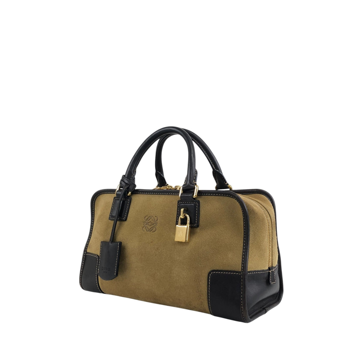 LOEWE Amazona28 Anagram Handbag Boston bag Beige Vintage gia6hg