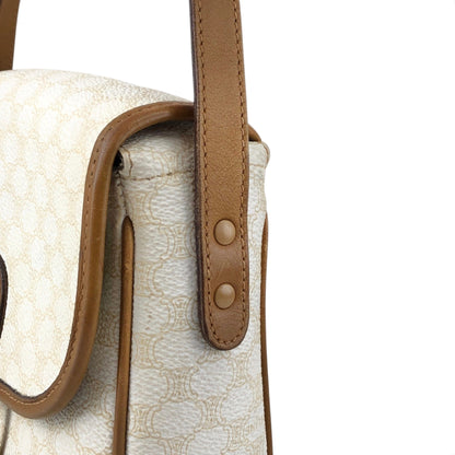 CELINE Macadam Horse Bit Shoulder bag White Vintage ctjind