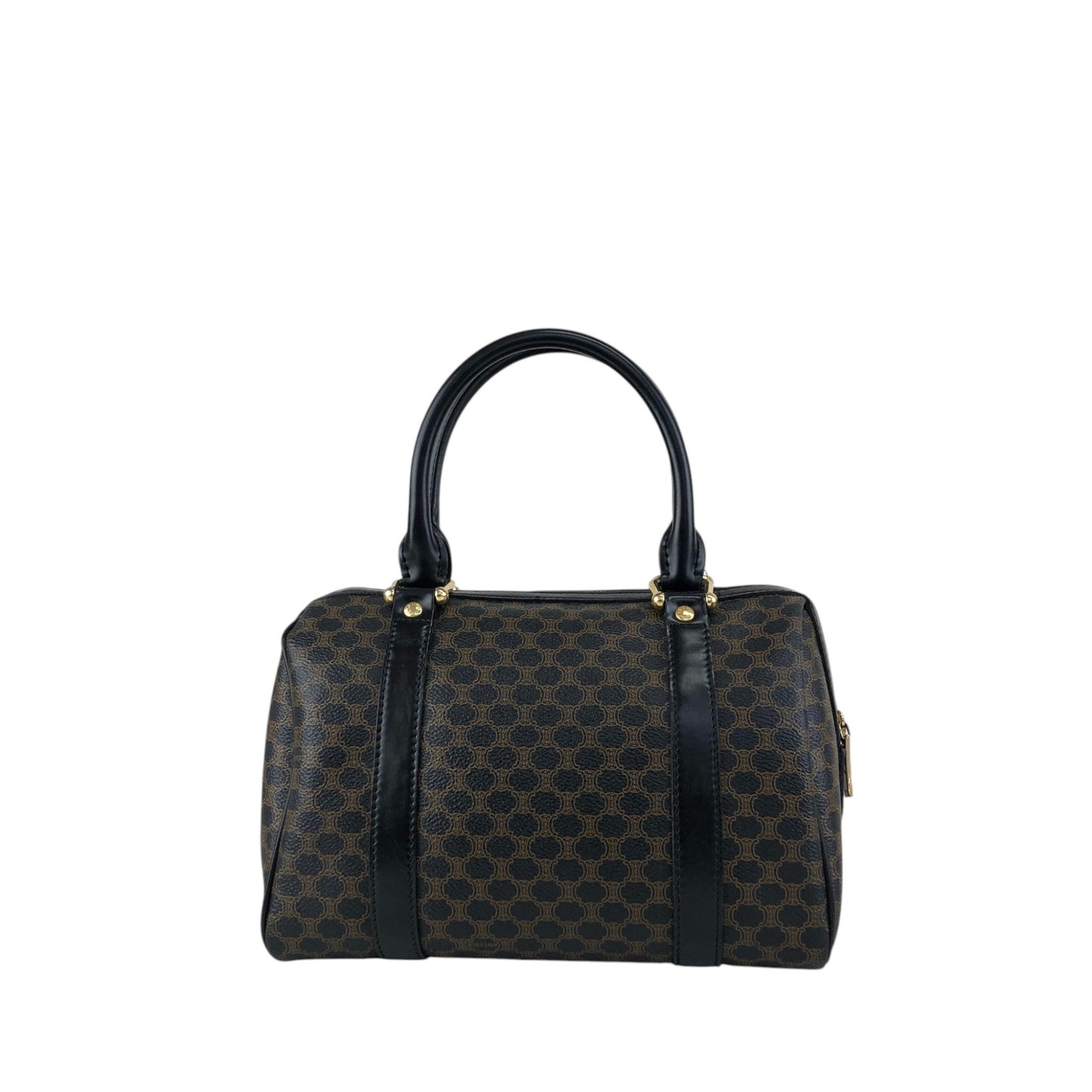 CELINE Macadam Two-way Small Boston bag Shoulder bag Black Vintage mdni2d