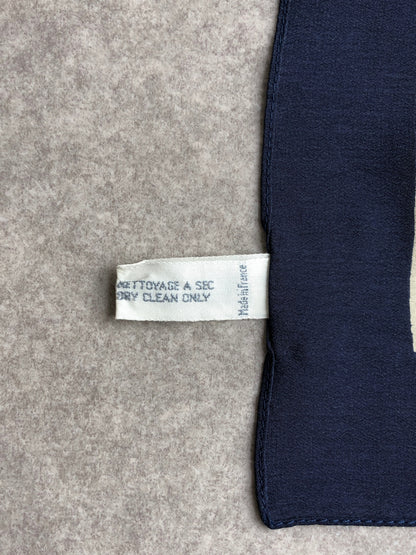 Christian Dior Silk Scarf Navy Vintage wt6sun