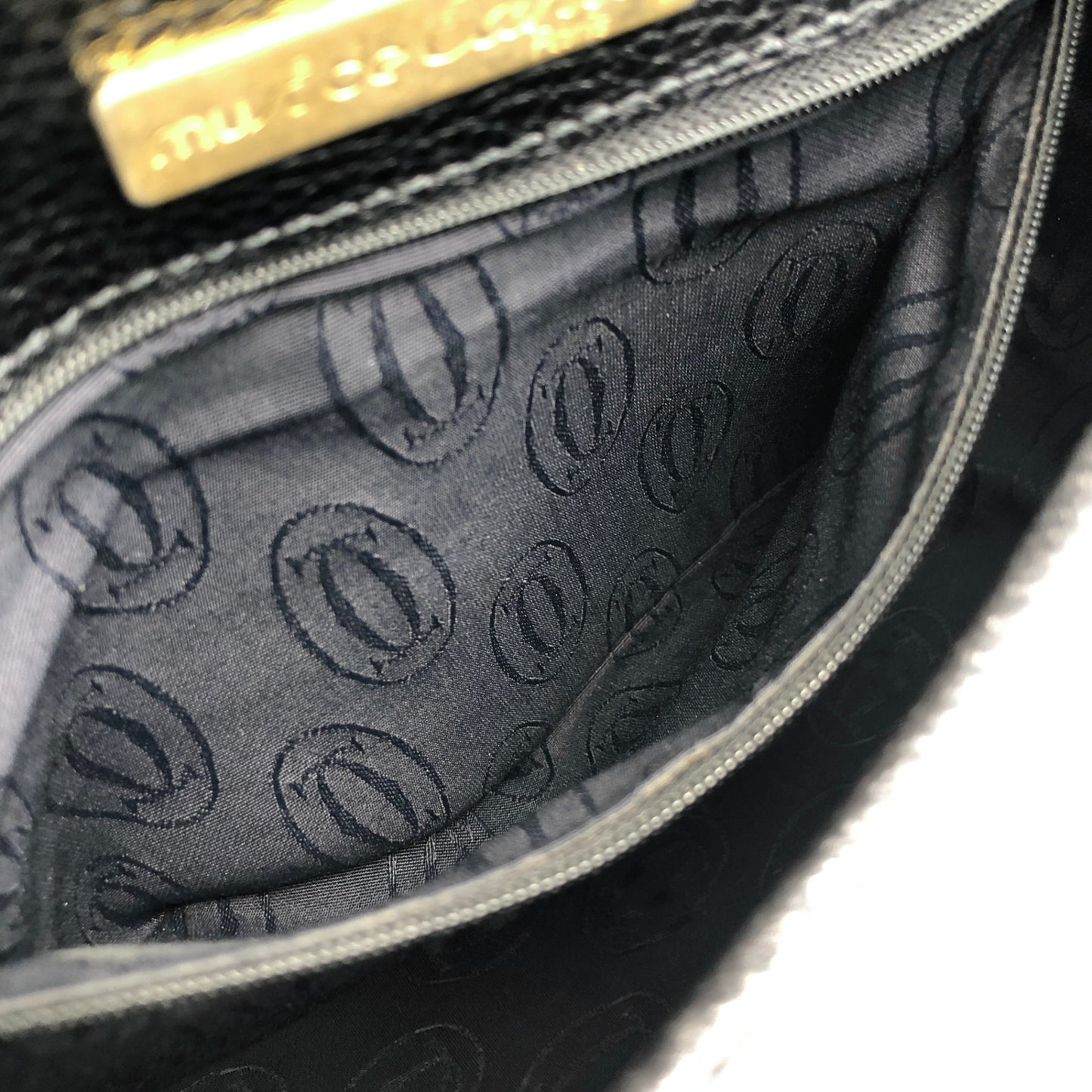 Cartier Logo Embossed Shoulder bag Black Vintage nucjig