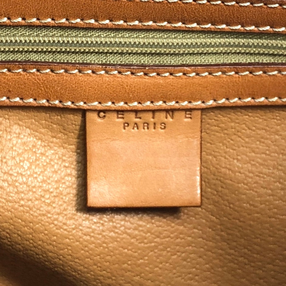 CELINE Macadam Triomphe Handbag Vanity bag Brown Vintage bfhyyr