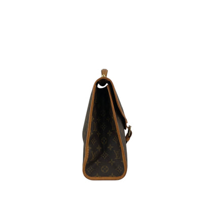 LOUIS VUITTON Monogram Front Buckle Two-way Handbag Shoulder bag Brown Vintage 5id2zj