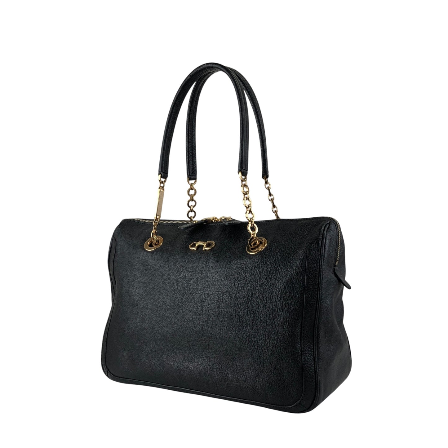 Salvatore Ferragamo Gancini Handbag Black Vintage vbxnke