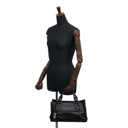 CELINE Horse Carriage Handbag Black Vintage ye36tf