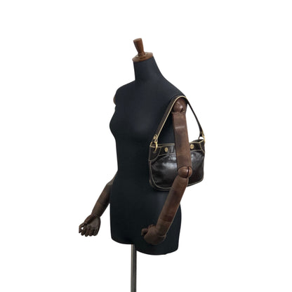 CELINE Blason Shoulder bag Hobobag Brown Vintage 4ykatc