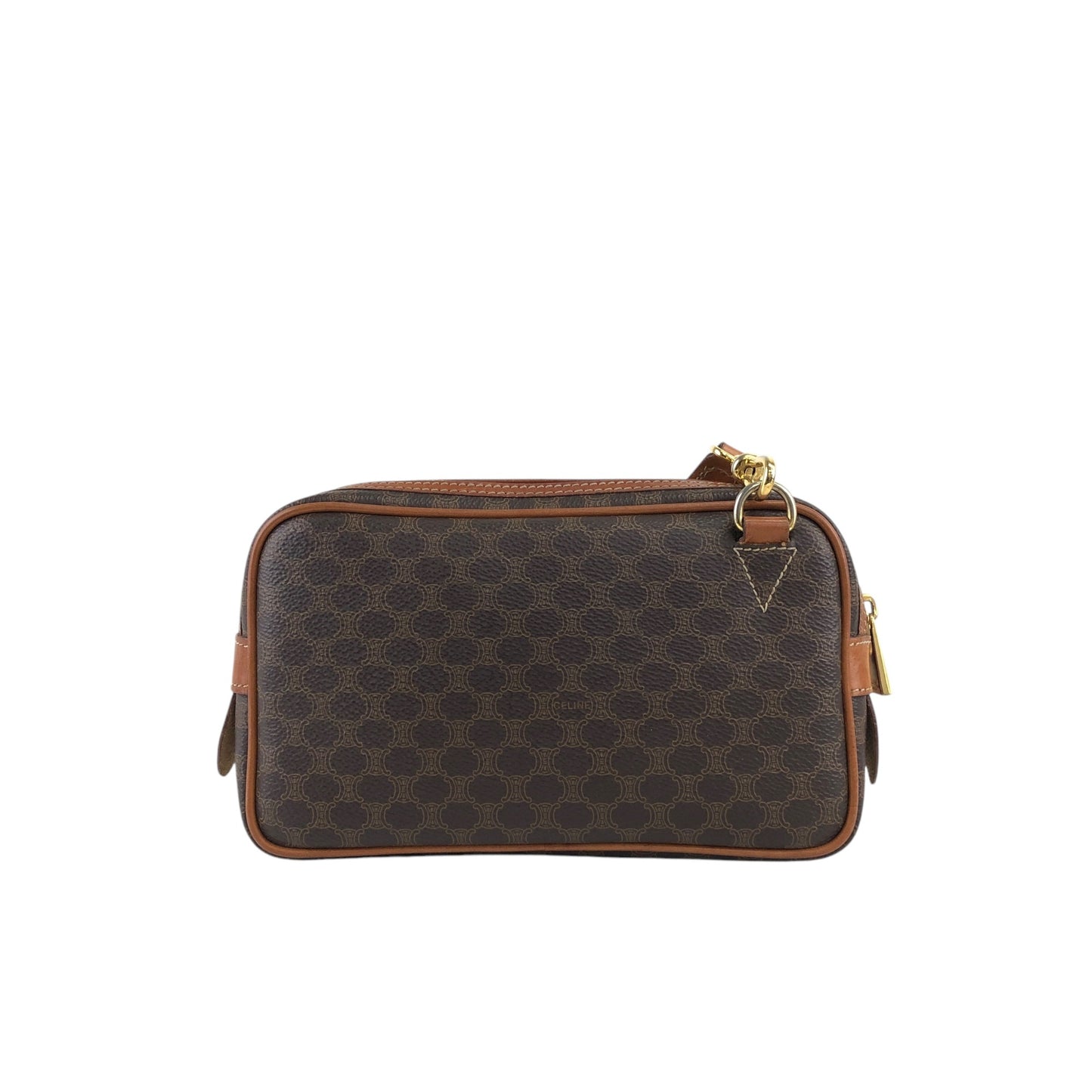 CELINE Macadam Blason Shoulder bag Brown Vintage m7s7jn