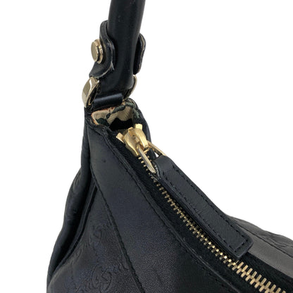 GUCCI Abbey Horse Bit Leather Shoulder bag  Hobobag Black Vintage xywaa4