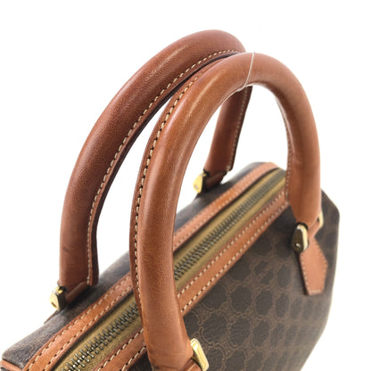 CELINE Macadam Two-way Handbag Shoulder bag Boston bag Brown Vintage 7hrsuw
