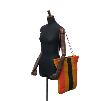 HERMES Shoulder bag Orange×Black Vintage 4k68f7