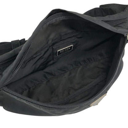 PRADA Tessuto Triangle Logo Sling bag Black Vintage cf6epr