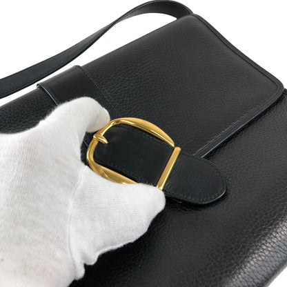 GUCCI Front Buckle Shoulder bag Black Vintage zbczdz