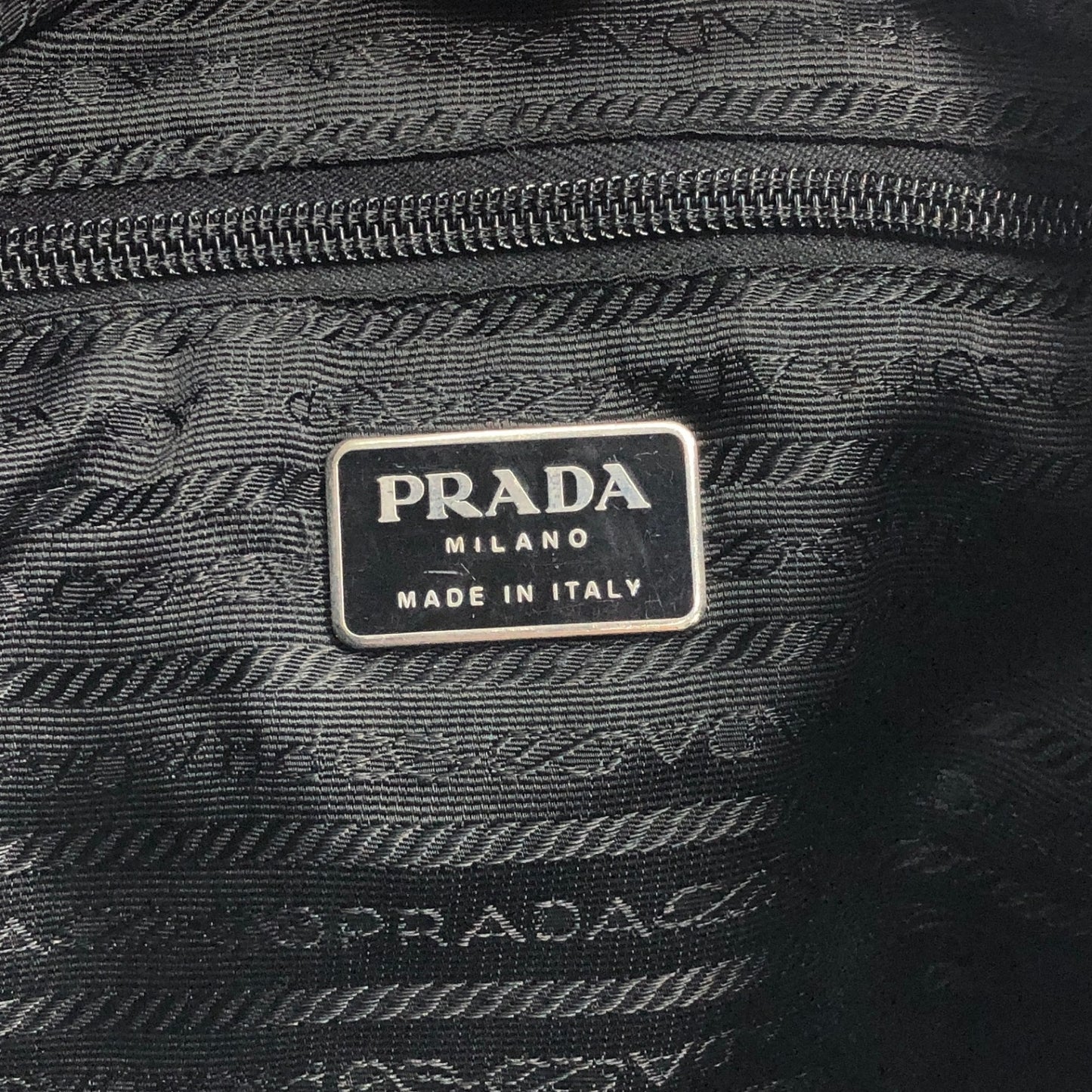 PRADA Triangle Logo Shoulder bag Black Vintage k6d6jx