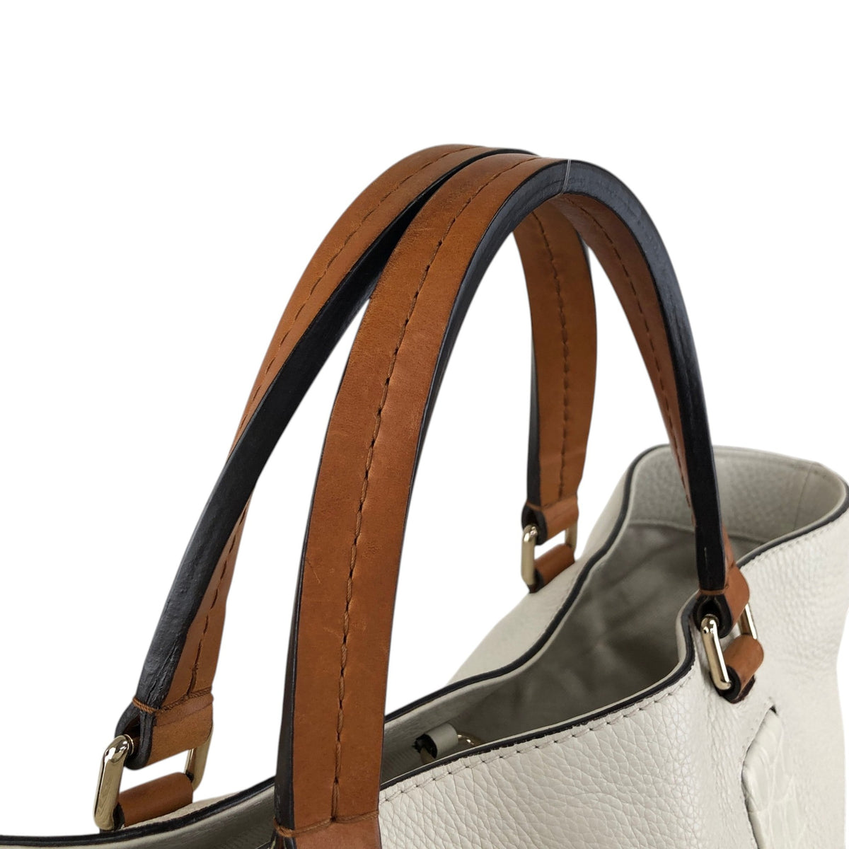 GUCCI Logo Totebag Ivory×Brown Vintage rc7r6c