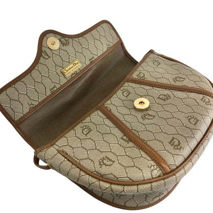 Christian Dior Honeycomb Pattern Shoulder bag Beige Vintage bbirpg