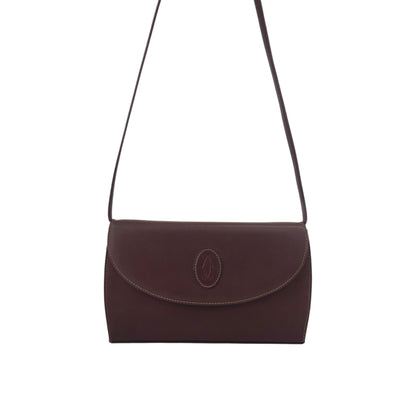 Cartier Logo Embossed Shoulder bag Bordeaux Vintage ezui2a