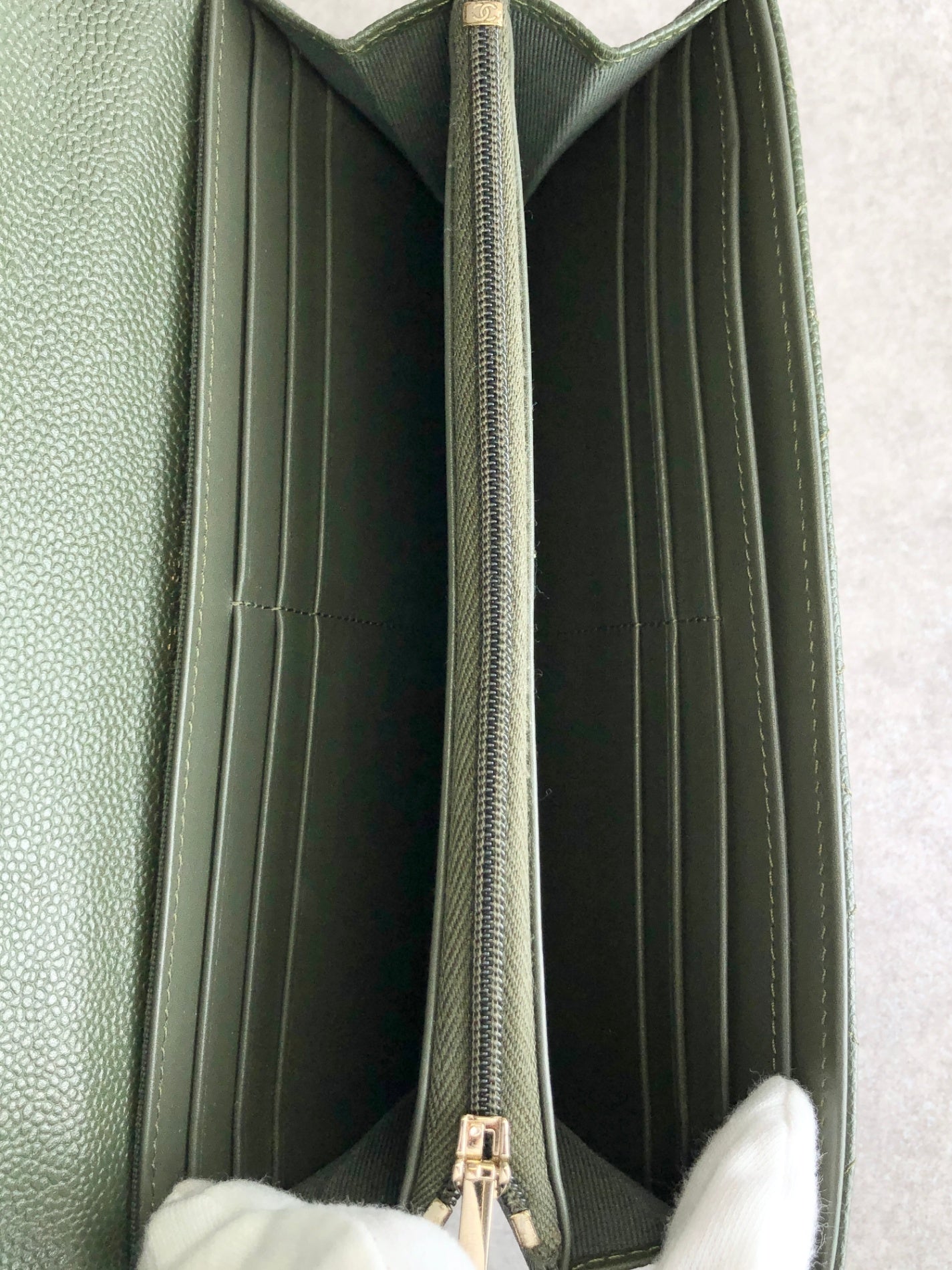 CHANEL Matelasse 長版錢包 卡其色 復古 mtrgcg