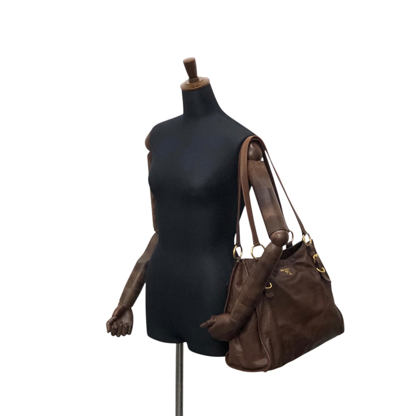 PRADA Logo Totebag Brown Vintage sznhvb
