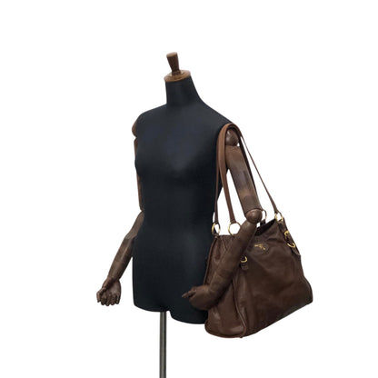 PRADA Logo Totebag Brown Vintage sznhvb