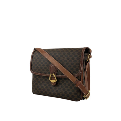 CELINE Macadam Horseshoe Shoulder bag Brown Vintage mxtw8i