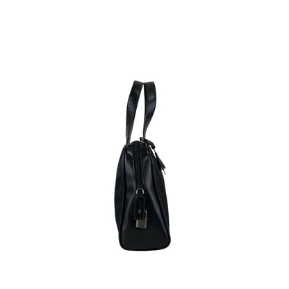 PRADA Tessuto Triangle Logo Handbag Black Vintage 3er6ru