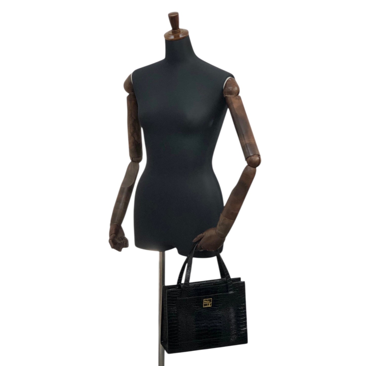 Yves Saint Laurent YSL Logo Handbag Black Vintage 3e2ciz