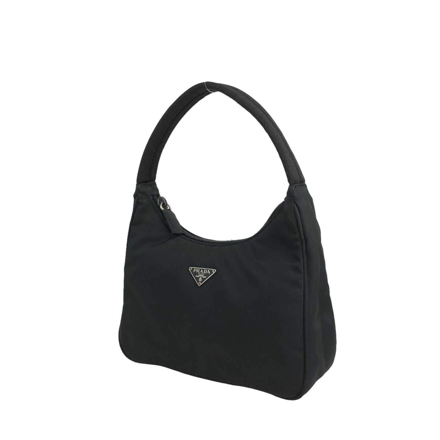 PRADA Triangle Logo Small Handbag Black Vintage bjmjhh