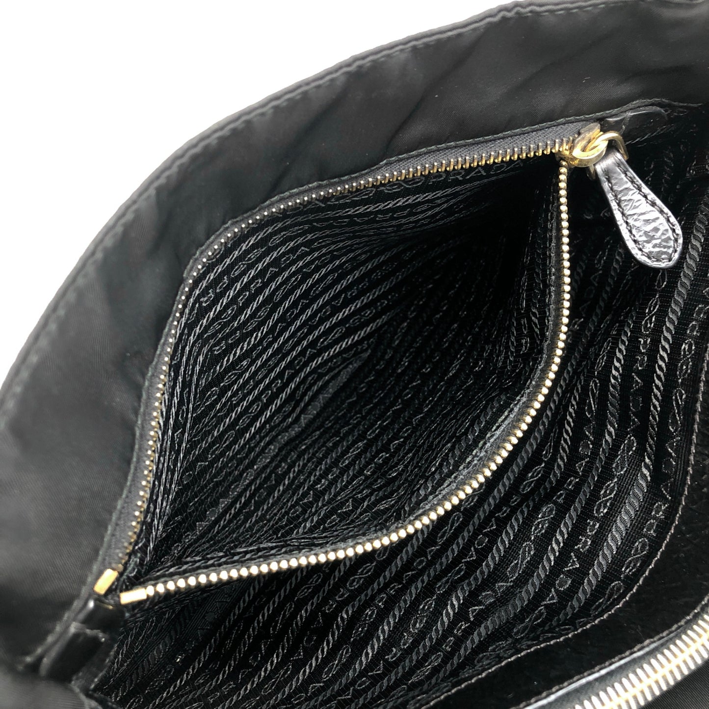 PRADA Tessuto Triangle Logo Totebag Black Vintage 2w8wct