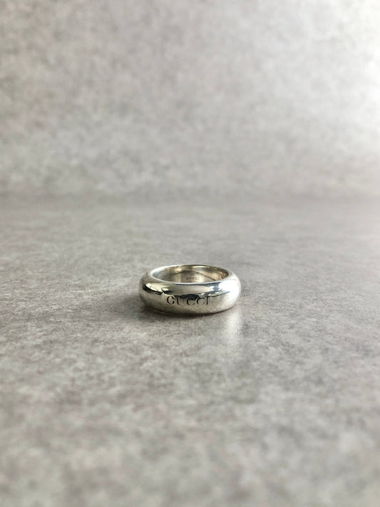 GUCCI SILVER925 Logo Ring Silver Vintage auctpg