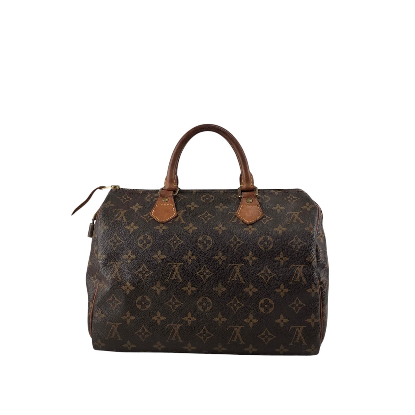 LOUIS VUITTON Monogram Handbag  Boston bag Brown Vintage 46eajv