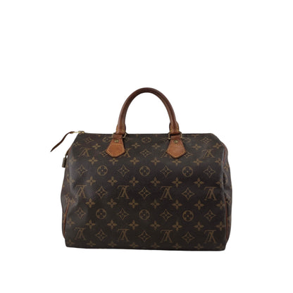 LOUIS VUITTON Monogram Handbag  Boston bag Brown Vintage 46eajv