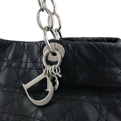 Christian Dior Lady Dior Cannage Charm Totebag Black Vintage niu5pt