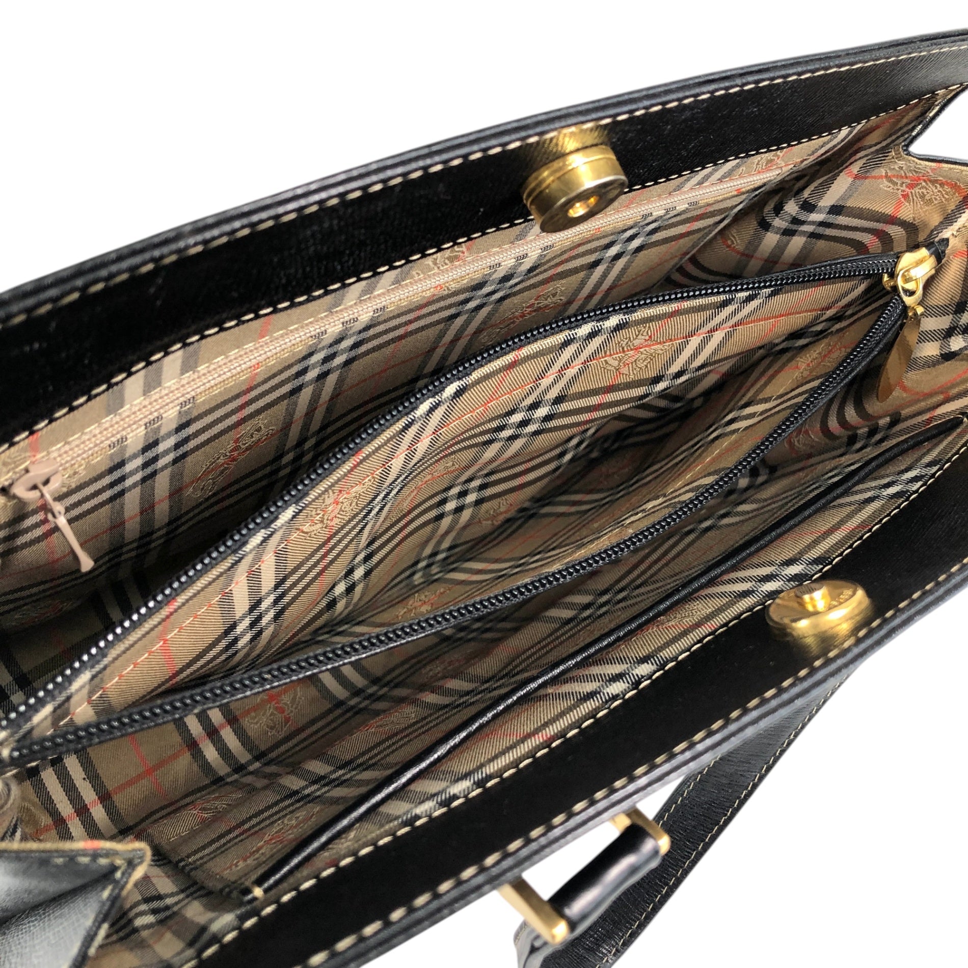 BURBERRY Logo Handbag Totebag Black Vintage 22n2xt – VintageShop solo