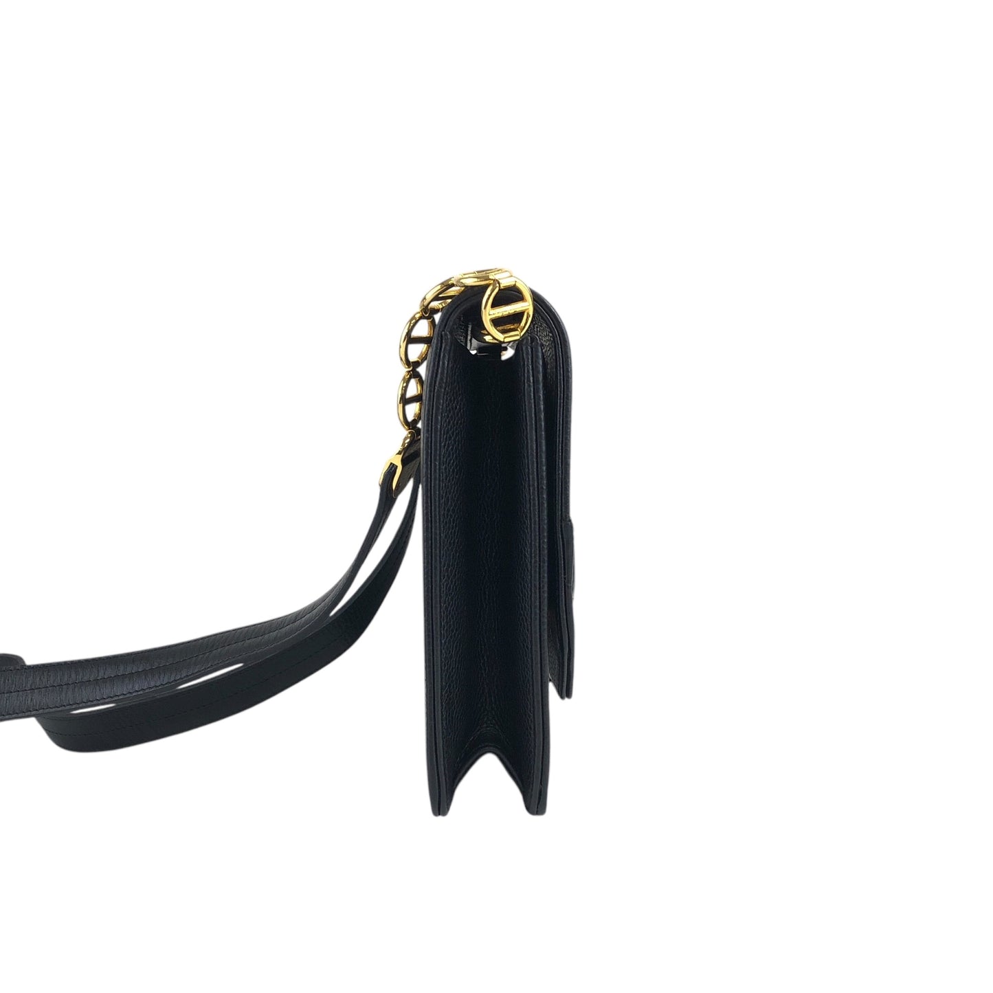 Christian Dior CD Logo Chain Shoulder bag Black Vintage m5evcd