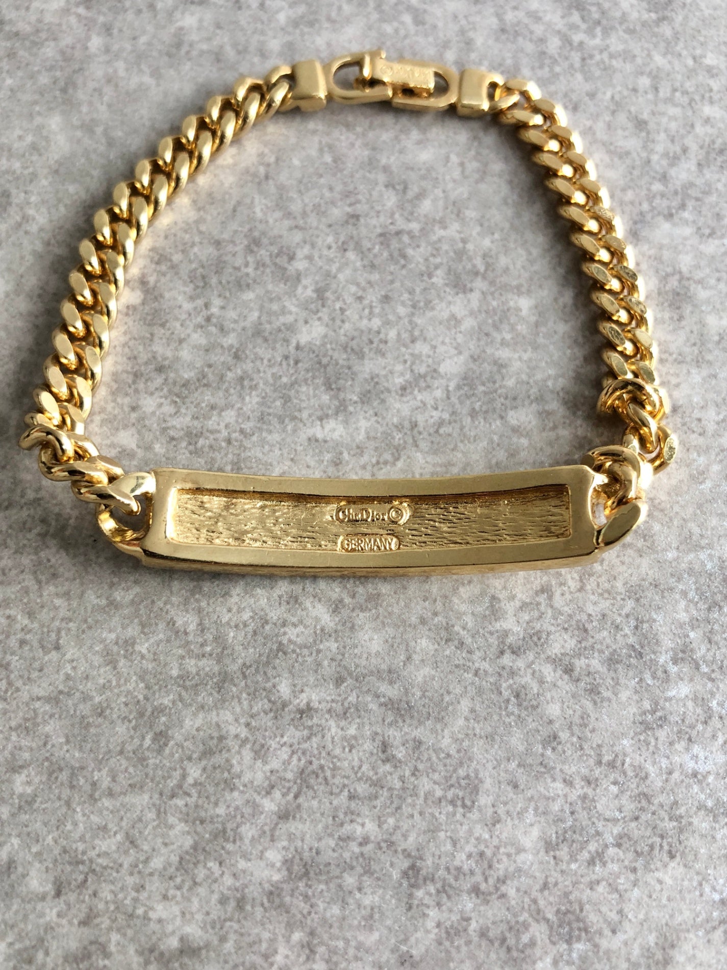 Christian Dior Logo Motif  Bracelet Gold Vintage pmj4s6