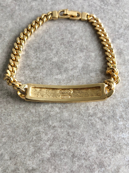 Christian Dior Logo Motif  Bracelet Gold Vintage pmj4s6
