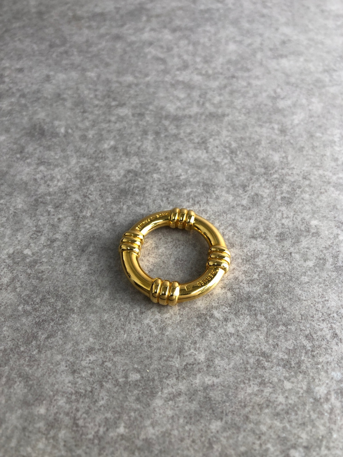 HERMES Scarf Ring Gold Vintage rdrk2a