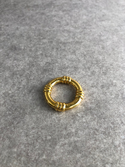 HERMES Scarf Ring Gold Vintage rdrk2a