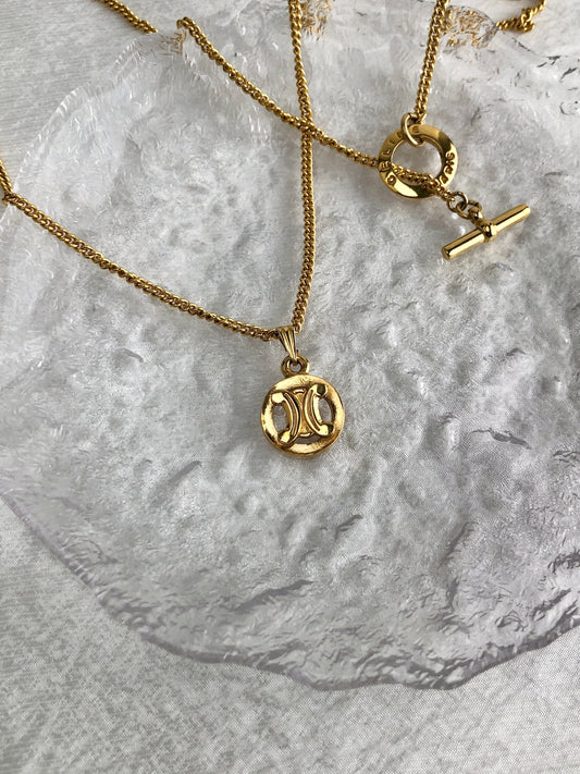 CELINE Blason 項鍊 金色 復古 ar6jyi