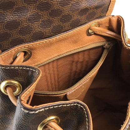 CELINE Macadam Gancini Backpack Brown Vintage jgndep