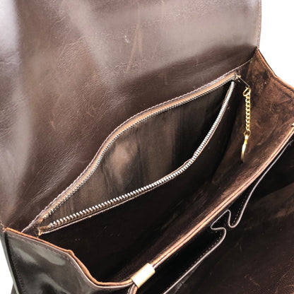 CELINE Horse Carriage Shoulder bag Brown Vintage 8kncfy