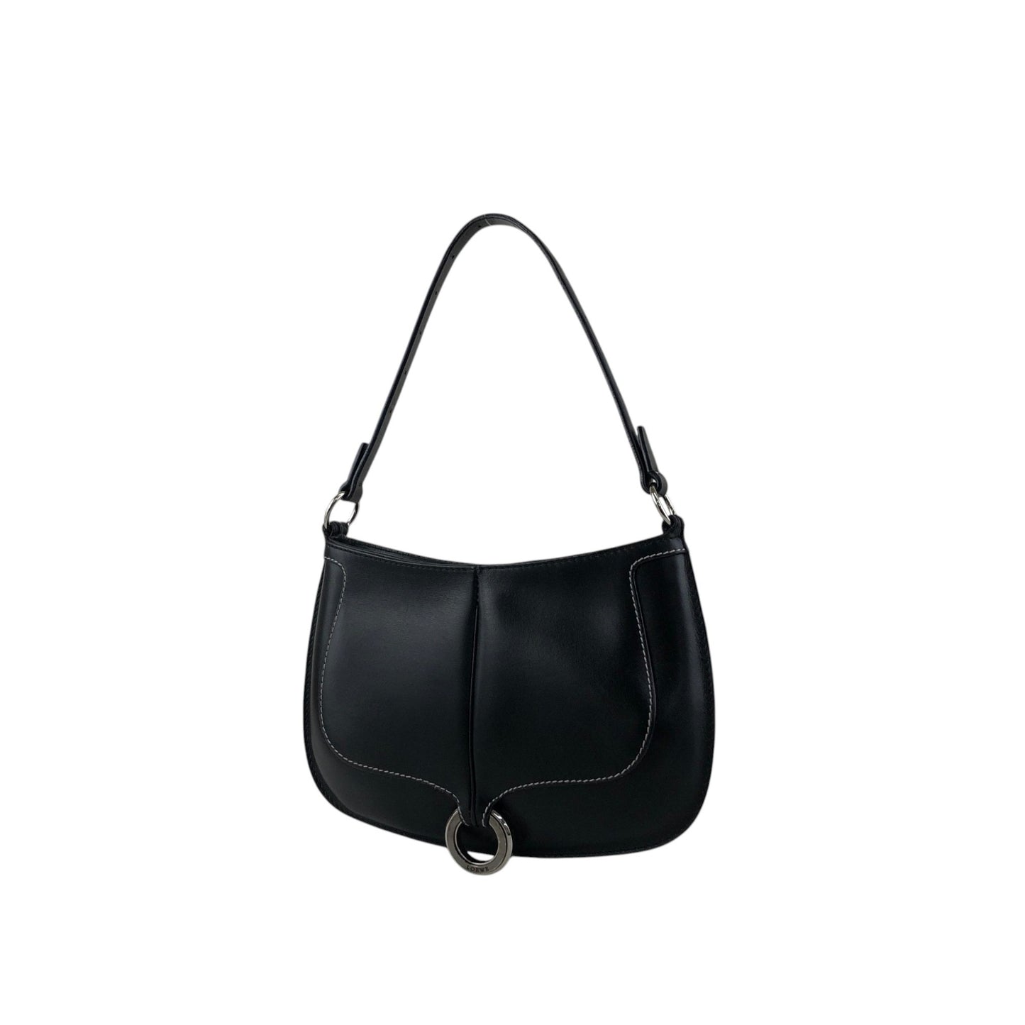 LOEWE Logo Circle Motif Handbag Black Vintage wcdj4h