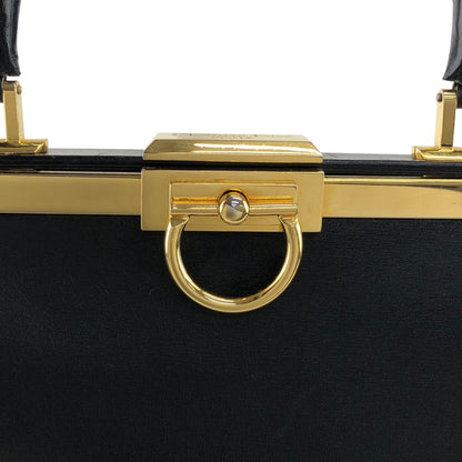 Christian Dior Metal Clasp Handbag Black Vintage istwjt