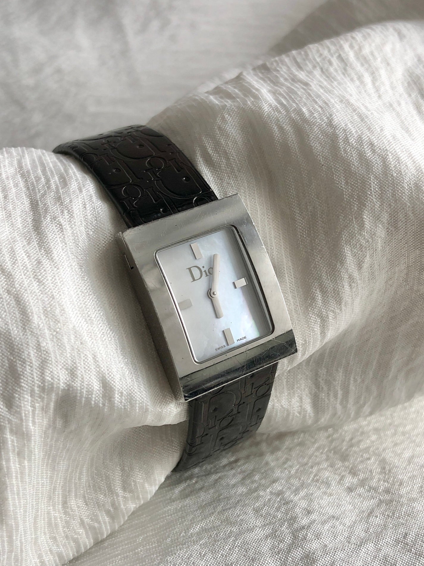 Christian Dior Trotter Quartz Watch Black Vintage pnj63r