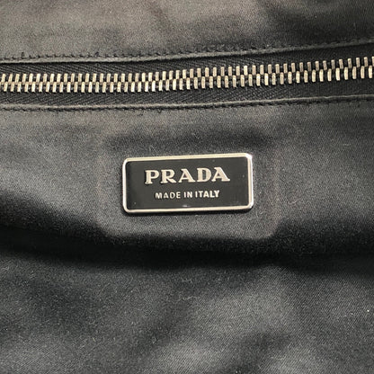 PRADA Triangle Logo Front Pocket Small Boston bag Handbag Black Vintage 7uz66d