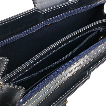Christian Dior Logo Handbag Dark Navy Vintage undgi8