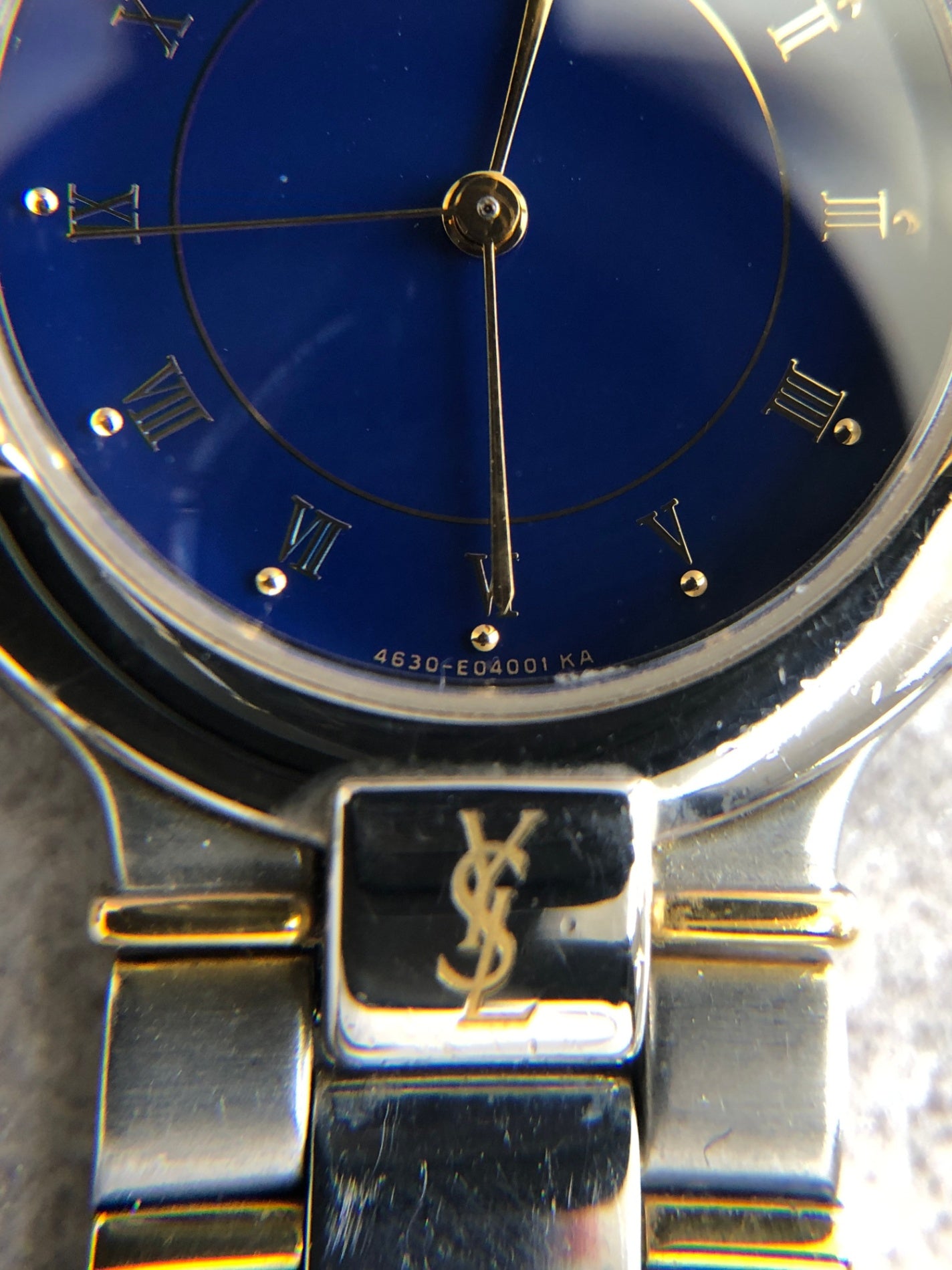 Yves Saint Laurent YSL Logo Watch Silver 4630-E63441 Vintage