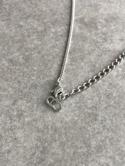 Christian Dior Handcuffs Motif Necklace Silver Vintage cnsnxp