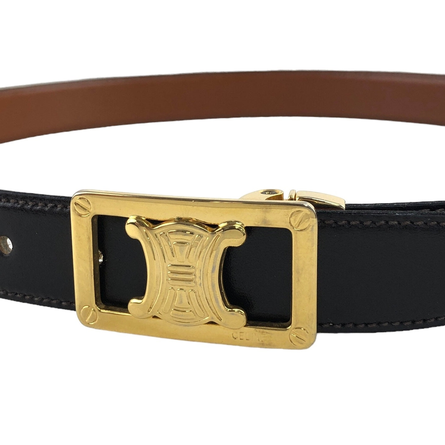 CELINE Blason Belt Black Vintage vxvkkh